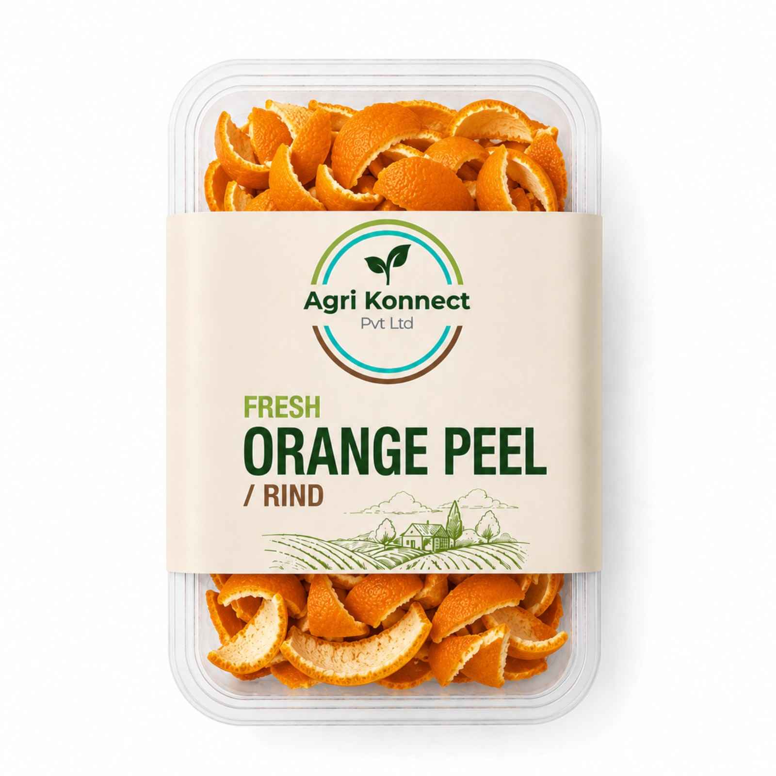 Agri Konnect supplies Fresh Orange Peel sourced from carefully selected fruits and processed to maintain freshness and quality. Suitable for cosmetic products, personal care formulations, botanical processing, and natural ingredient manufacturing applications requiring premium citrus-based raw materials.