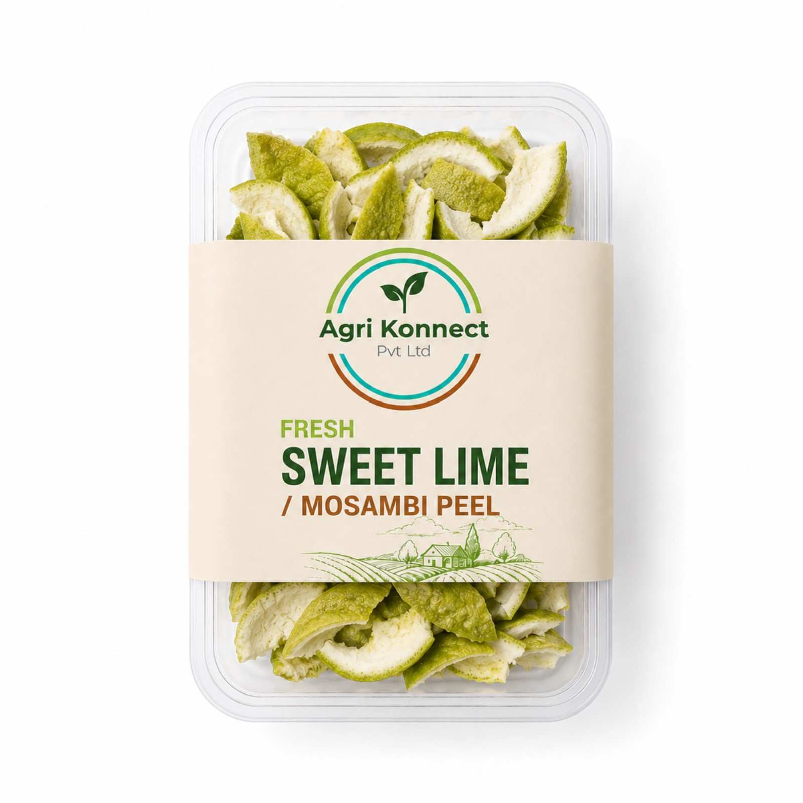 Agri Konnect supplies Fresh Sweet Lime (Mosambi) Peel sourced from carefully selected fruits and processed to maintain freshness and quality. Suitable for cosmetic manufacturing, botanical processing, personal care formulations, and natural ingredient applications, the product is available for commercial and industrial use.