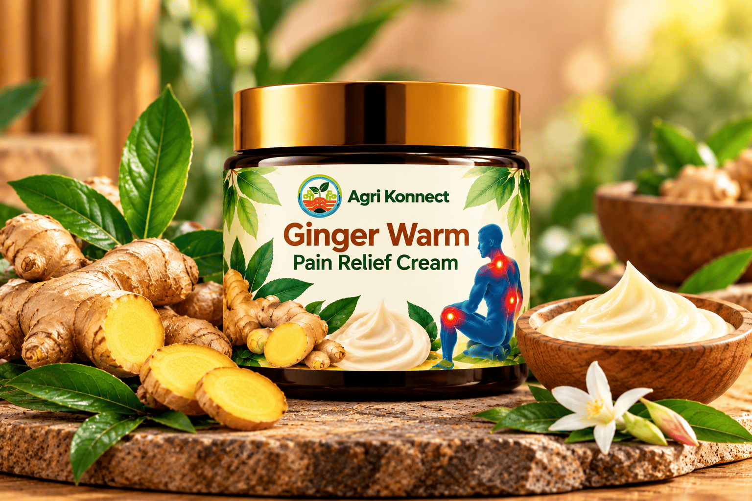 Ginger-based pain relief cream for everyday personal care. Pack size: 50 g.