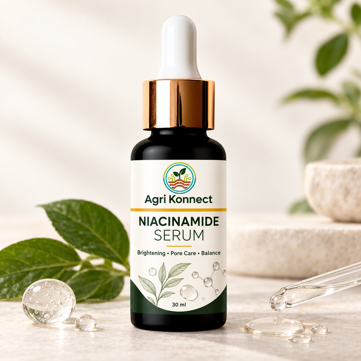 Niacinamide Serum 30ml is a carefully formulated skincare solution designed to improve overall skin texture and radiance. Enriched with niacinamide, it helps reduce the appearance of enlarged pores, minimize dark spots, and balance excess oil production while supporting a clearer and more even complexion. Its lightweight, non-greasy formula absorbs quickly into the skin without clogging pores, making it ideal for both day and night use. With regular application, it helps promote smoother, healthier-looking skin and is suitable for all skin types, including oily and combination skin.