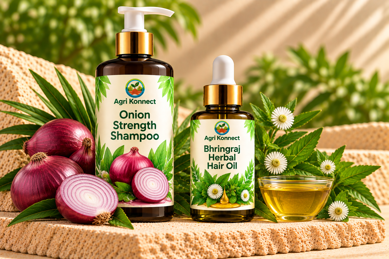 Onion Strength Shampoo + Bhringraj Herbal Hair Oil
