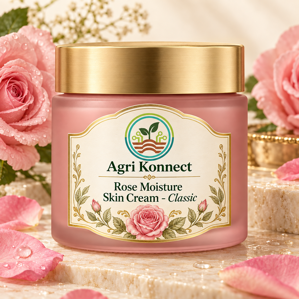 Rose Extract-based skin cream for everyday personal care. Pack size: 100 g.
