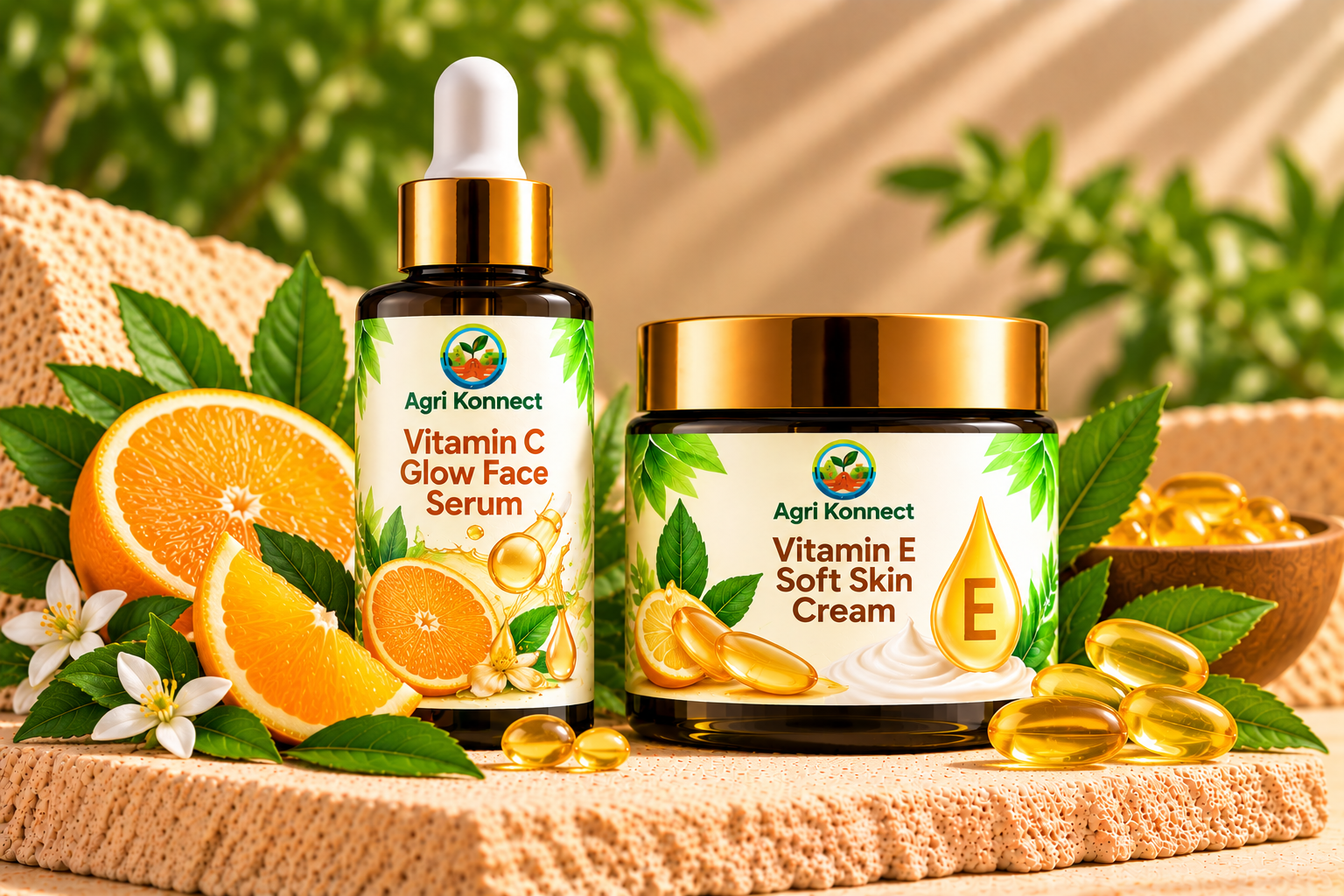 Vitamin C Glow Face Serum + Vitamin E Soft Skin Cream